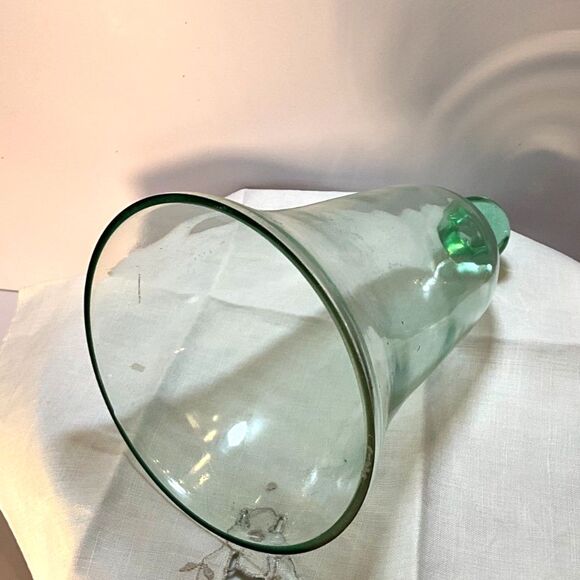 Beautiful vintage green glass cloche bell jar; small size, - Picture 5 of 5